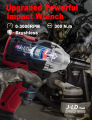 JLD 350N.M Impact Wrench 48Vf bor cas 2 baterai promo Brushless impact jld tool 48v original impact baterai pembuka baut mobil mesin bor baterai cordless impact driver set with koper kayu/tembok/CVT. 