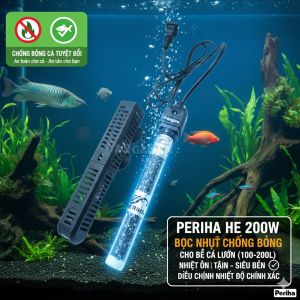 Máy Sưởi Nước Hồ Cá Periha HE 300W (300W) - Thủy Tinh Cao Cấp Có Vỏ Bảo Vệ