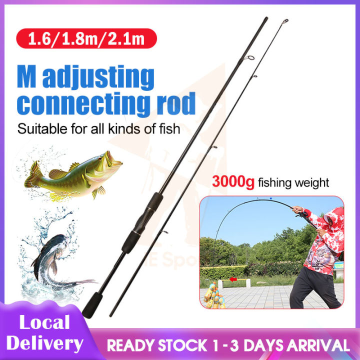 Fishing Rod Carbon Fiber 1.6m 1.8m 2.1m Super Strong FRP Jigging Rod UL ...