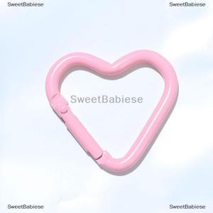 [COD] SweetBabiese 10pcs Metal Heart Spring Clasp Openable Love Shaped Carabiner Keychain Clips Hook Dog Chain DIY Jewelry Buckles Connector