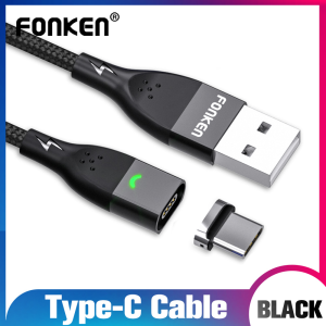 FONKEN 2M USB Type C Magnetic Cable Sync Data Transfer QC3.0 USB C Quick Charger Wire Magnet Fast Charging Mobile Phone