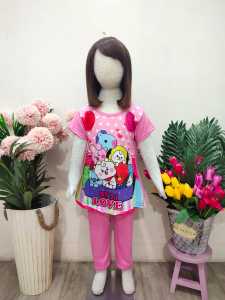 Setelan Anak Perempuan Setelan Print Karakter Setelan Harian Anak Setelan Celana Anak Setelan CP Anak BT21S