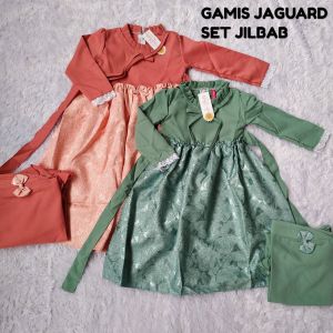 LABELLA GAMIS COUPLE ANAK PEREMPUAN 2-11 TH WANITA DEWASA LD 110 CM DRESS JAGUARD MIX MOSSCRAPE