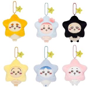 Chiikawa Star Wish Series Plush Keychain Cute Usagi Hachiware Flying Squirrel Stuffed Toy Five-Pointed Star Pendant Gift Hot