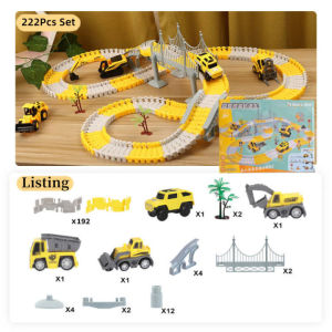 460Pcs Mainan Track Elektrik Anak Set DIY City Konstruksi Truck Menyenangkan Mobil Perakitan Mainan