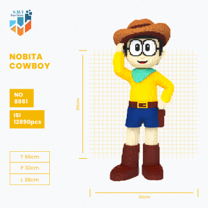 SMY Toystown Doraemon Cowboy Jumbo Mainan Bangunan Nano Block Bricks Mainan Edukasi Balok Susun Mainan Anak Mainan Tumpuk Balok Karakter Kartun Animasi 3D