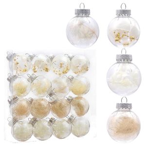 KNQ12 16pcs Plastic Christmas Ball Shatterproof Waterproof Christmas Spheres Pendant DIY Supplies Delicate Xmas Tree Hanging Ornament Xmas