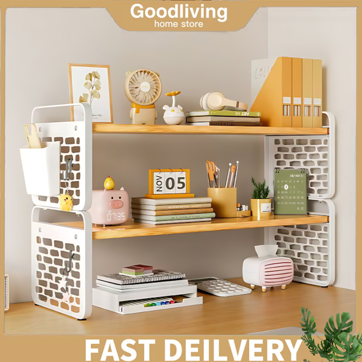 Desktop Rack 1/2 Layer Desk Organizer Rack Bookshelf Organizer ...
