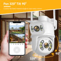 Rolte 8MP PAKTE CCTV 8 Saluran WiFi NVR 2 Kamera WiFi Ptz Lensa Ganda Warna Night Vision Aplikasi Icsee. 