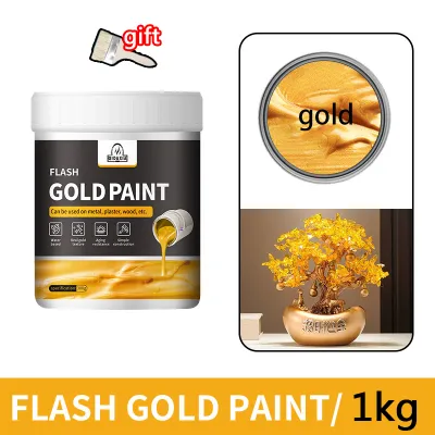 【High Quality 24K】300g Gold Paint For Metal Metallic Gold Acrylic Paint For Wood Leather Waterproof gold color paint for wood gold dust for paint metal paint glossy metal paint for bag hardware