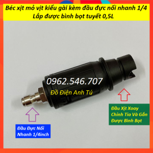 Bộ Béc xịt mỏ vịt kiểu gài kèm đầu đực (Ren nối nhanh 1/4)