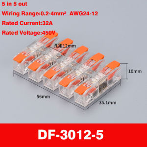 Quick Terminal Block Double row 1-12Pin 30A Push-in Wire Connector currency Cable Splice Insulated Terminal Splitter Compact High power fixed terminal block Press type LED lamp connector