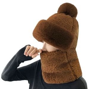 SNSQDYW0010 กิจกรรมกลางแจ้งกลางแจ้ง ป้องกันหู การปั่นจักรยาน ชุดผ้าพันคอหมวก หมวกบีนี่ ที่อุ่นคอ หมวกกำมะหยี่กำมะหยี่