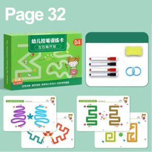 Kid Magical Tracing Workbook with Erasable Pen Control Educational Toy Drawing Thinking Dot To Dot Writing Practice