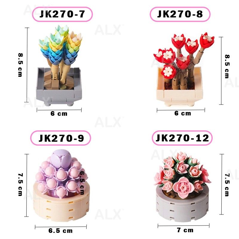 ALX MALAYSIA Mini Succulent Bonsai Building Blocks, Tiny Flower Brick Model Desktop Decoration Creative Birthday Gift Toy
_voghion.com