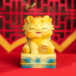 Cute Pixiu Jade Seal Office Desktop Car Ornament Resin Pixiu Home Lucky Decoration Gifts