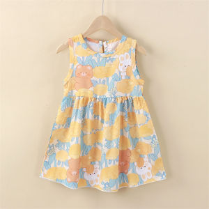 AILEBE Kids Dresses Sleeveless A-Line Princess Summer Dress Lightweight Breathable Fabric Cute Daily OOTD Pambahay For Baby Girls 0-10 Years