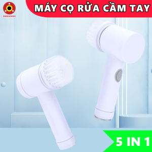 Máy Cọ Rửa Tích Điện Cầm Tay Đa Năng 5IN1 - Nhỏ Gọn Không Dây Sạc USB 5 Loại Đầu Thay Thế Giúp Cho Việc Vệ Sinh Làm Sạch Nhanh Chóng Và Tiện Lợi