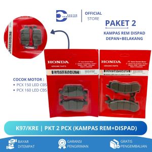 K97/KRE PAKET 2 (HEMAT) KAMPAS REM DISPAD DEPAN + BELAKANG PCX 150 160 NEW LED CBS / KAMPAS REM