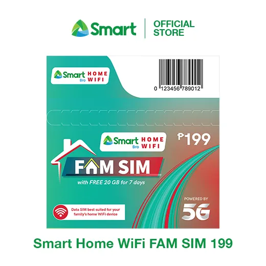 Home WiFi Fam SIM 199 with 20GB Data for 7 days