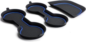 Auovo Cup Holder Inserts Coaster Compatible with Chevy Malibu Accessories 2017 2018 2019 2020 2021 2022 2023 2024 2025 Silicone Cup Mat Pad Car Interior Decoration (3-pcs kit Black)