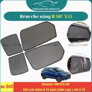 Rèm Che Nắng Xe BAIC X55- Hàng Loại 1 vải dày chống nắng tốt dễ lắp đặt vừa khít - Đế nhựa/ Có hít nam châm
