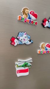 🚩SG Local Stock🚩 Singapore Flag PVC Fridge Magnet 5cm Cute Cartoon Gift SG61 61th National Day Decor