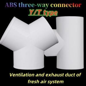 ABS Ventilation Fittings - T-Type & Y-Shaped Reducer Connectors for Air Duct Systems (Multiple Size Options)OD100/150/200