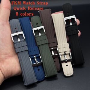FKM Rubber Quick Release Watch Strap Universal 20mm 21mm 22mm for Men Watch Band Sports Watch Belt Replacement for2026