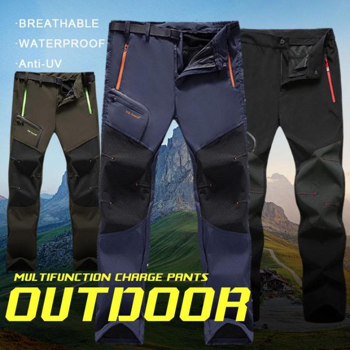 Men's Spring Outdoor Thin Waterproof Hiking Trousers Camping