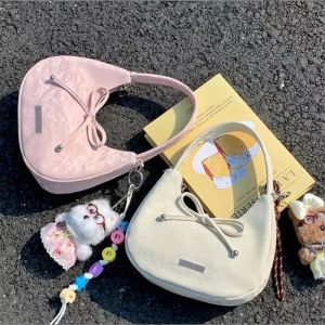 CHUAN Simple Bowknot Handbag Large Capacity Solid Color Shoulder Bags  Girl Style Underarm Bag