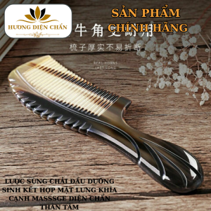 Lược Sừng Chải Đầu Dưỡng Sinh Kết Hợp Mặt Lưng Khía Cạnh Masssge Diện Chẩn Thân Tâm