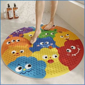 แผ่นอาบน้ำ การ์ตูน ปกป้องพื้นดิน เสื่อกันน้ำ ระบายน้ำได้อย่างนุ่มนวลติดผนัง ผู้ใช้ที่บ้าน มั่นคงและมั่นคง