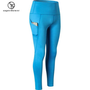 SUPERFLOWER Women High Waist Sports Fitness Leggings Tights Yoga Pants With Pockets Tummy Control 4 Way Stretch