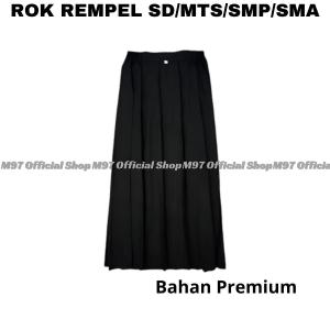 Rok Hitam Sekolah SD SMP SMA Panjang Rempel Lipit Premium - Rok Sekolah SD SMP SMA Hitam Panjang