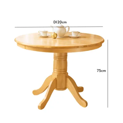 MUSE Design WINDSOR Set Meja Makan Bulat / 4 Seater Dining Set 4 Seater Solid Wood Round Dining Set-Natural