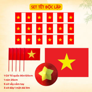 Phụ Kiện trang trí 2/9 dây treo cờ Tổ Quốc-ĐảngChào Mừng Giải Phóng Miền Nam 30/4-Set Tết Độc Lập 2/9 decor cafelễ hội