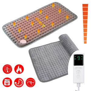 Agdoad ผ้าห่มแผ่นทำความร้อนไฟฟ้า แผ่นให้ความอบอุ่นจับเวลากายภาพบำบัด สำหรับไหล่คอหลังกระดูกสันหลังบรรเทาอาการปวดขา