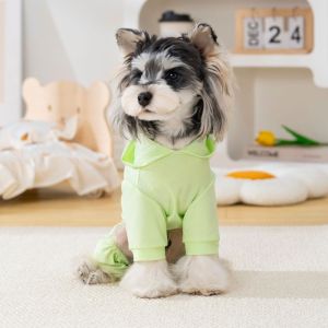 BLESSFUL Thin Breathable Dog Sunscreen Clothes Hooded All Inclusive Cooling Dog Clothing Cartoon Anti-mosquito Dog Jumpsuit Outdoor Walking