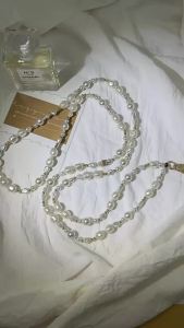 [Original] CASETIFY Dây đeo điện thoại màu trắng bạc chuỗi hạt trái tim cầu vồng kẹo dẻo Maku dây đeo điện thoại di động màu đen