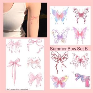 waterproof tattoo sticker tattoo film diversity Personality Natural Pink Bow Cute tattoo sticker Simple and easy to stick Waterproof Tattoo Stickers Leisure and entertainment
