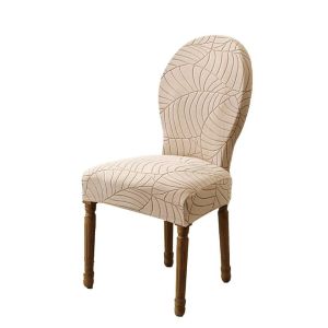 PAZNUL 1PCS Elastic Chair Cover Nordic Jacquard Furniture Protector Round Back Dining Room Chair Slipcover for Kitchen Home Wedding