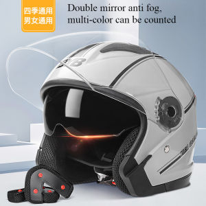 730 Electric Scooter Helmet Motorcycle Riding Helmet Four Season Dual Lens