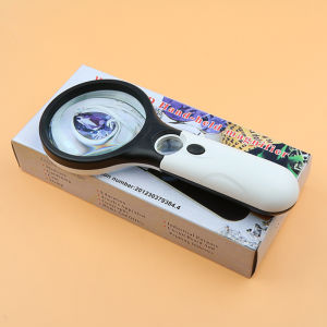 Magnifier Kaca Pembesar 3x 10x 2in1 Dengan Lampu 3 Led Membaca Magnifying Glass