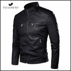 Fuguiniao New Classic Korean Fahionable Mens Leather Jacket