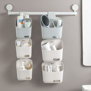 CANICECA Plastic Hanging Storage Basket Sorting Storage Home Storage Kitchen Storage Basket Multifunctional Wall-Mounted Bathroom Storage Organizer Bathroom