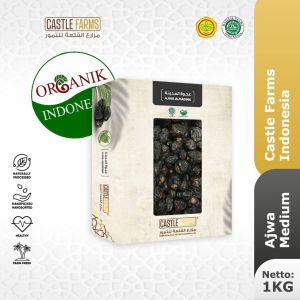 KURMA AJWA CASTLE FARMS 1KG Dus Putih Medium Organik Ajwah Madinah Aliyah Korma Nabi CastleFarm