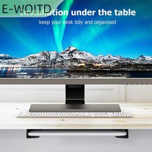 【E-WOITD】 ใต้โต๊ะแล็ปท็อปที่วางโน้ตบุ๊คแบบพกพาขาตั้งจัดระเบียบเดสก์ท็อปพร้อมแผ่นซิลิโคนป้องกันรอยขีดข่วน