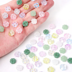 20pcs/Bag 10mm Glass Flower Beads Charm Spacer Beads For Earring Necklace DIY Jewelry Making