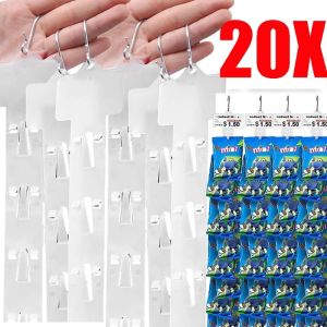 20pcs Display Hanger Hooks Supermarket Store Snack Display Hanging Strips Storage Hook Strips